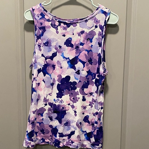 Simply Vera L Floral Sleeveless Tank Top | Lightweight Rayon | Layering or Stand - Picture 6 of 6